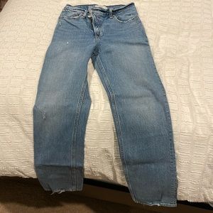 Abercrombie & Fitch Ultra High Rise 90s Straight with Criss-Cross Waistband